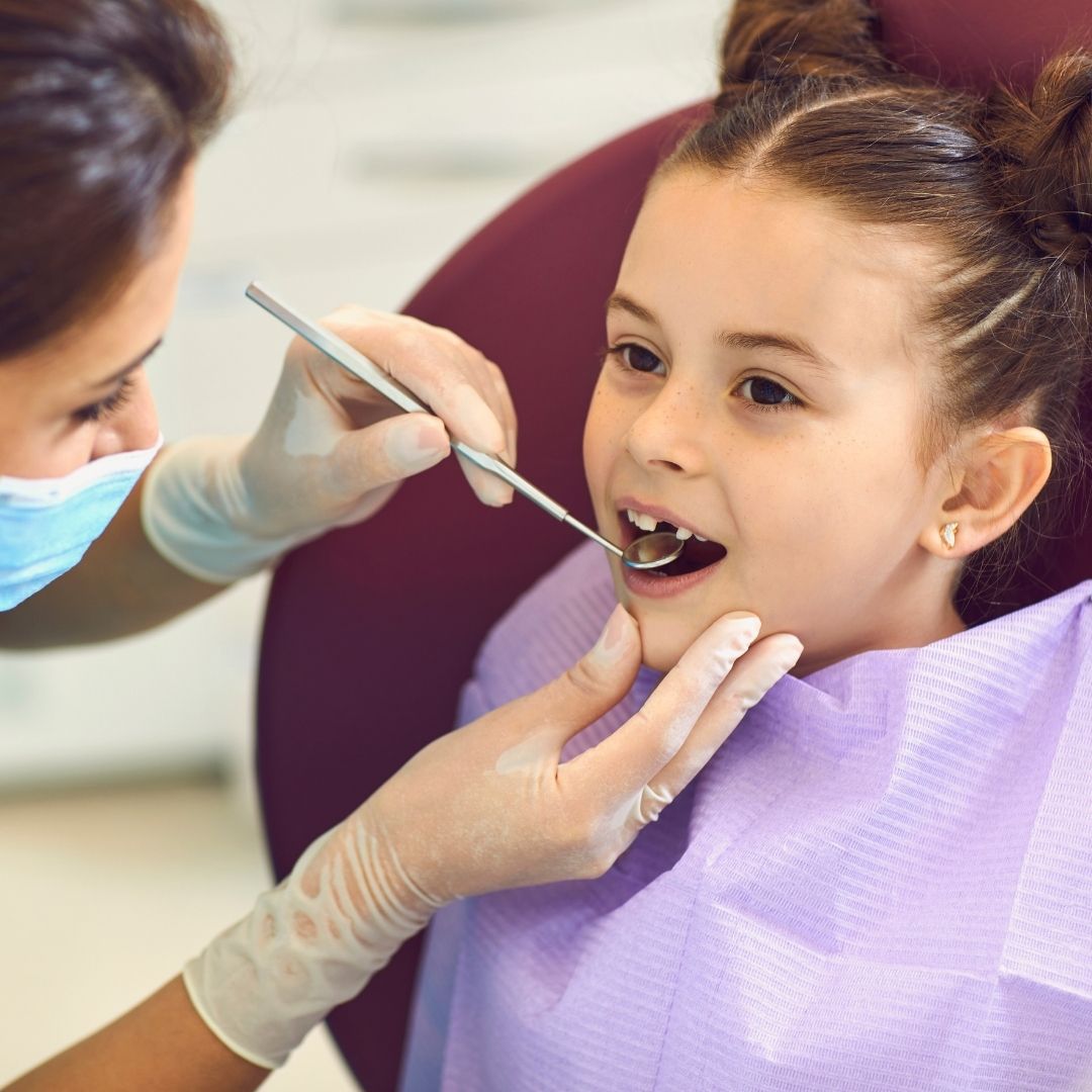 child at dental checkup