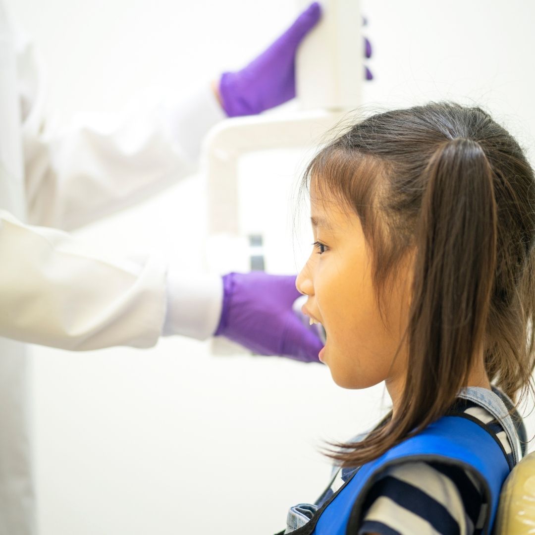 child getting x-rayed